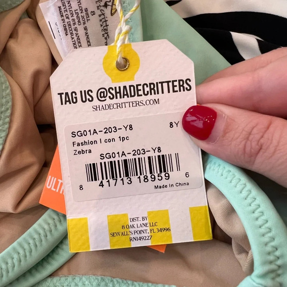 NWT Shade Critters Fashion Icon Zebra One Piece size 8 - Picture 5 of 5